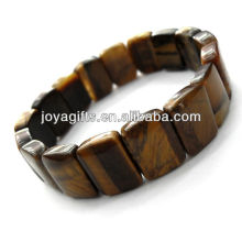 Tigereye gemstone Rectangle Spacer beads stretch bracelet